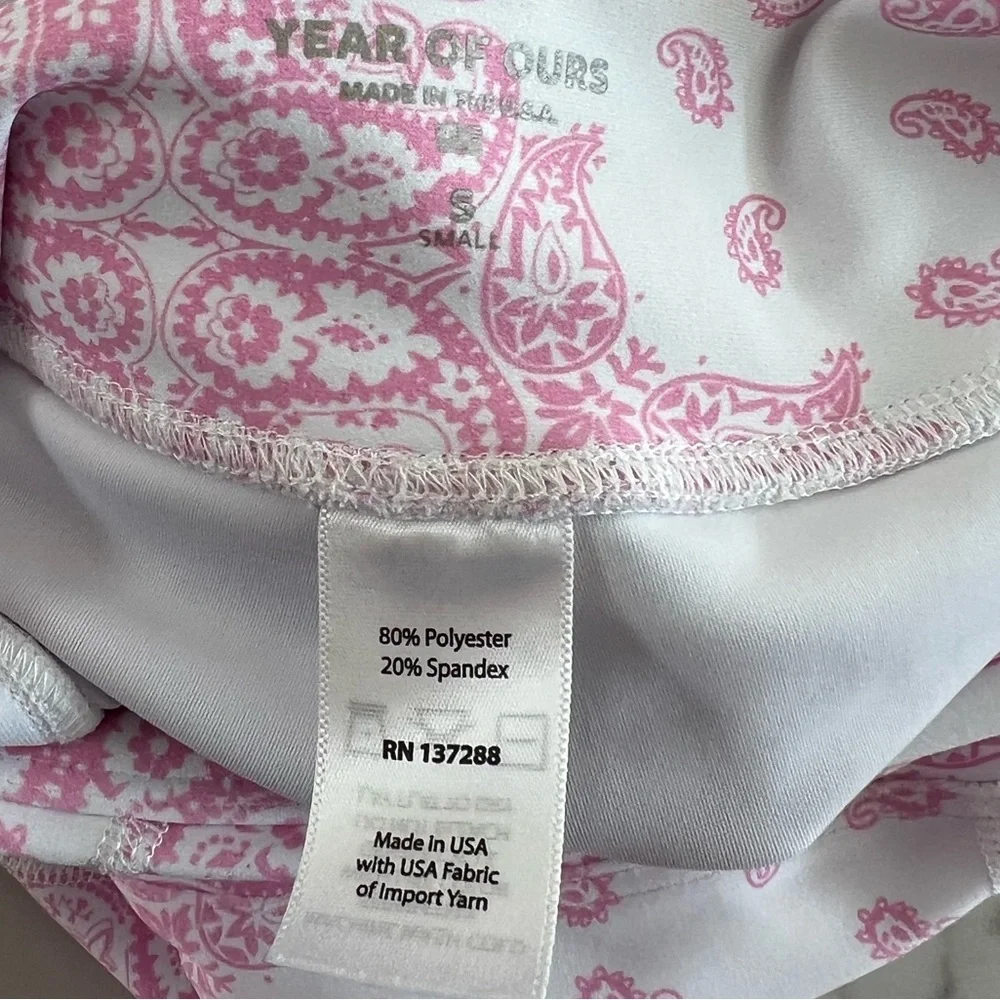 Year of Ours Bandana Bike Shorts Pink Paisley​ - Picture 4 of 8